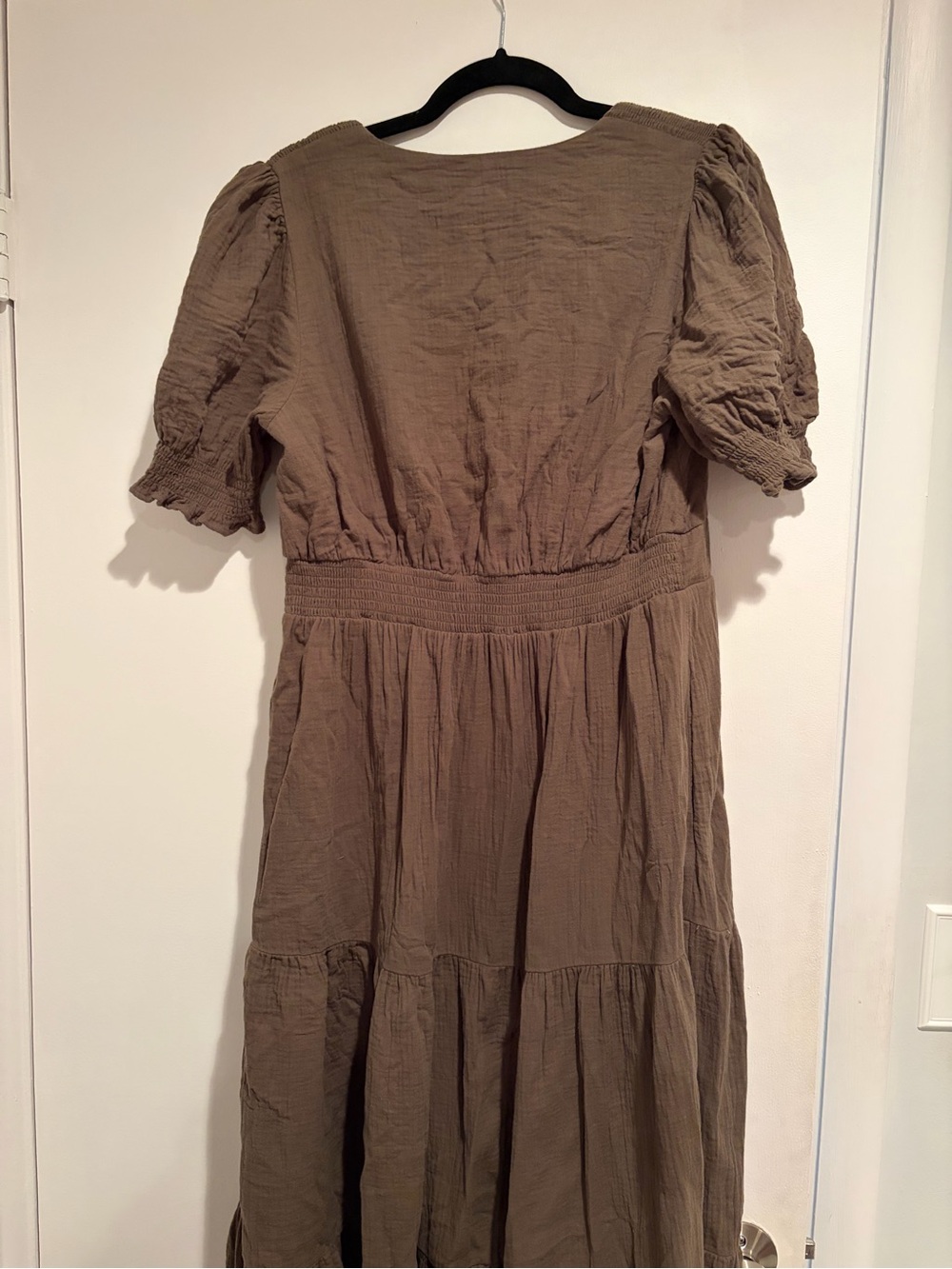 Boden Anna Double Cloth Midi Dress-Olive Green - Picture 3 of 5
